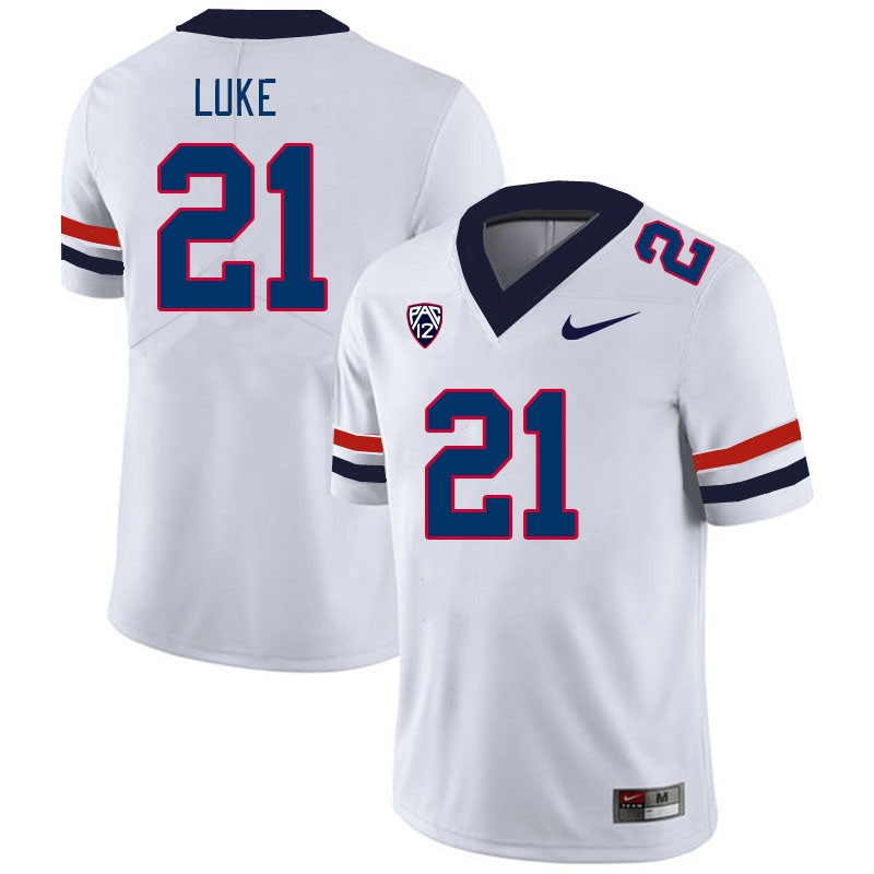 Men #21 Rayshon Luke Arizona Wildcats College Football Jerseys Stitched-White